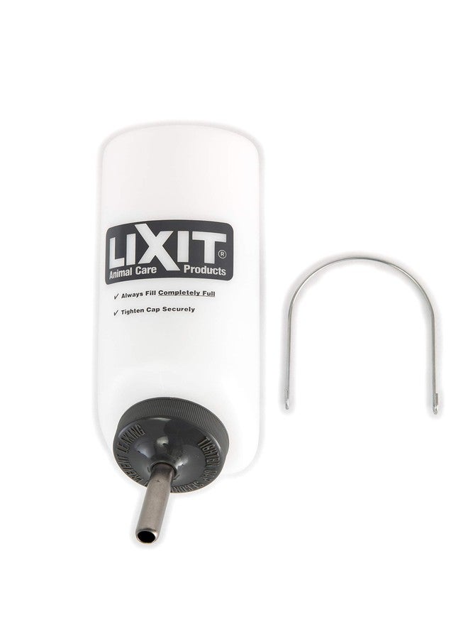 Lixit Widemouth Cage Water Bottles for Rabbits, Ferrets, Guinea Pigs, Rats and Other Small Animals. (White, 16 Ounce) - Image 1